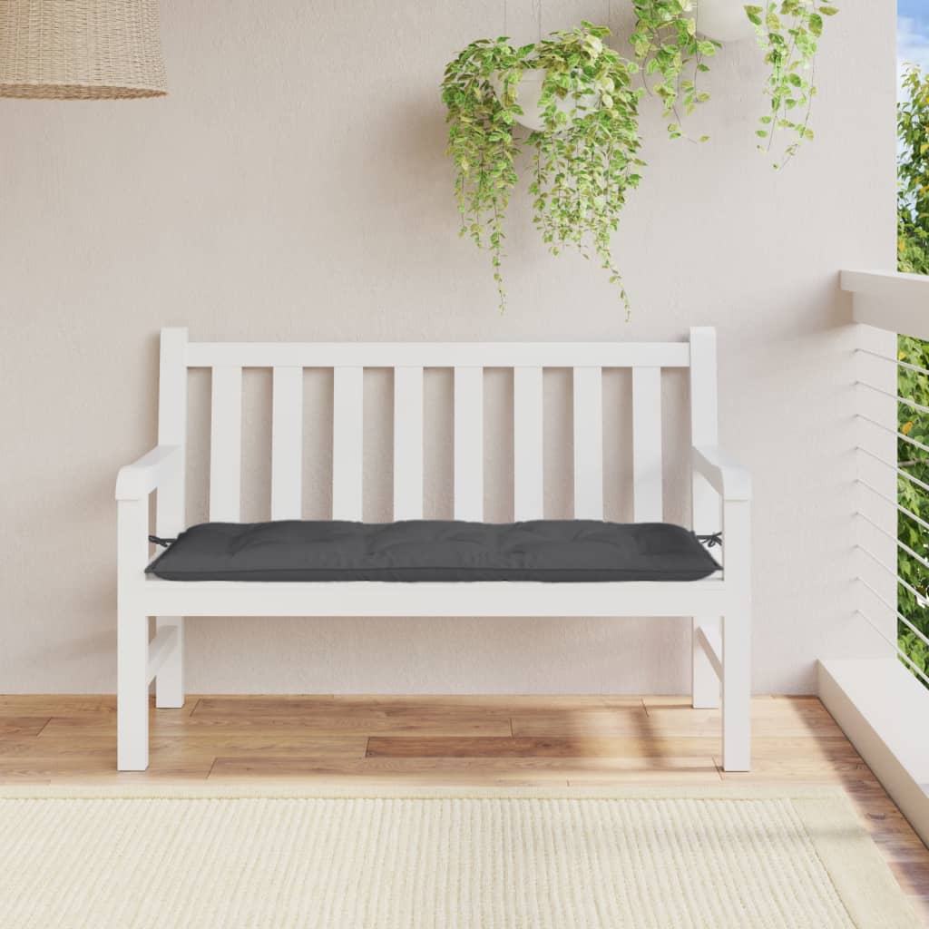 Coussin de banc de jardin anthracite chiné 120x50x7 cm Tissu