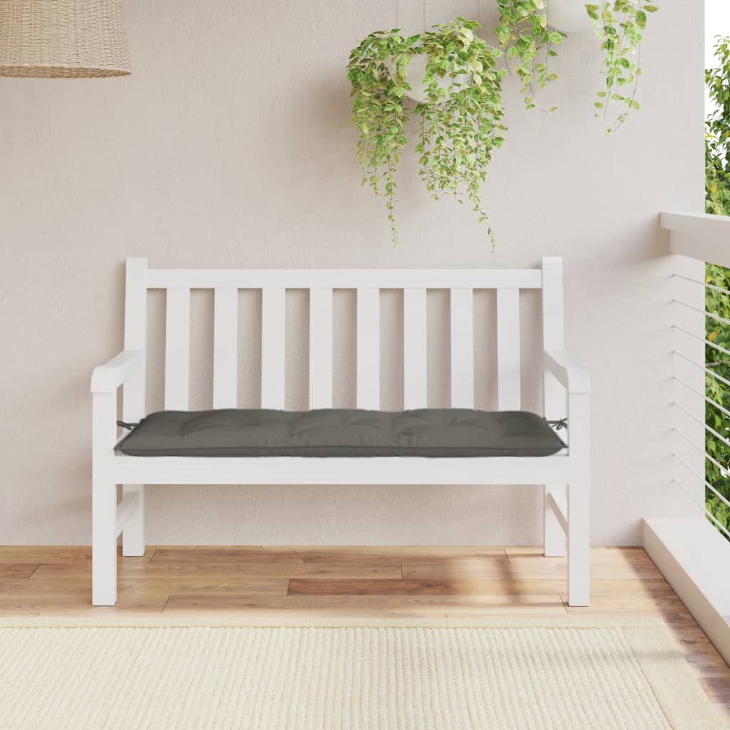 Coussin de banc de jardin chiné gris foncé 120x50x7 cm Tissu