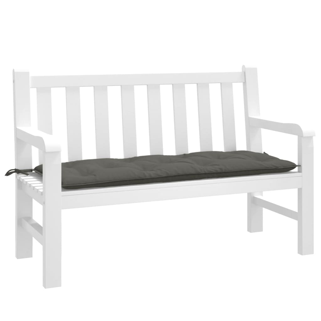 Coussin de banc de jardin chiné gris foncé 120x50x7 cm Tissu