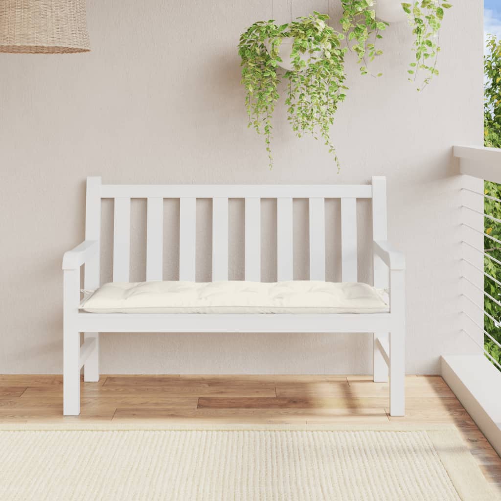 Coussin de banc de jardin Mélange Crème 120x50x7 cm Tissu