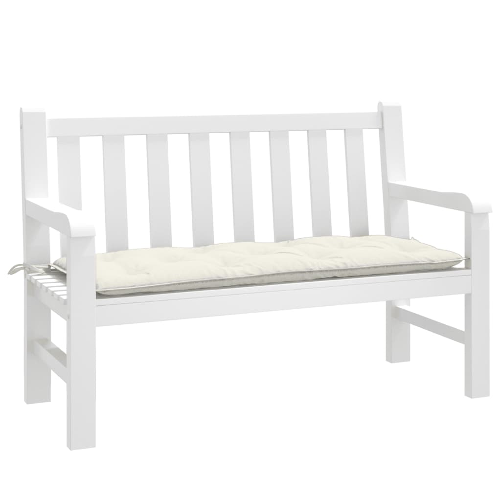 Coussin de banc de jardin Mélange Crème 120x50x7 cm Tissu