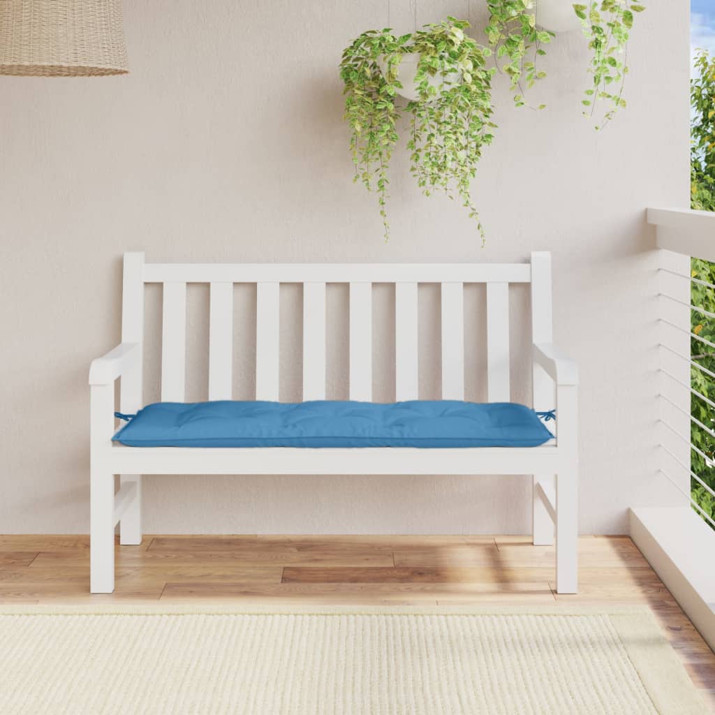 Garden bench cushion mottled blue 120x50x7 cm fabric