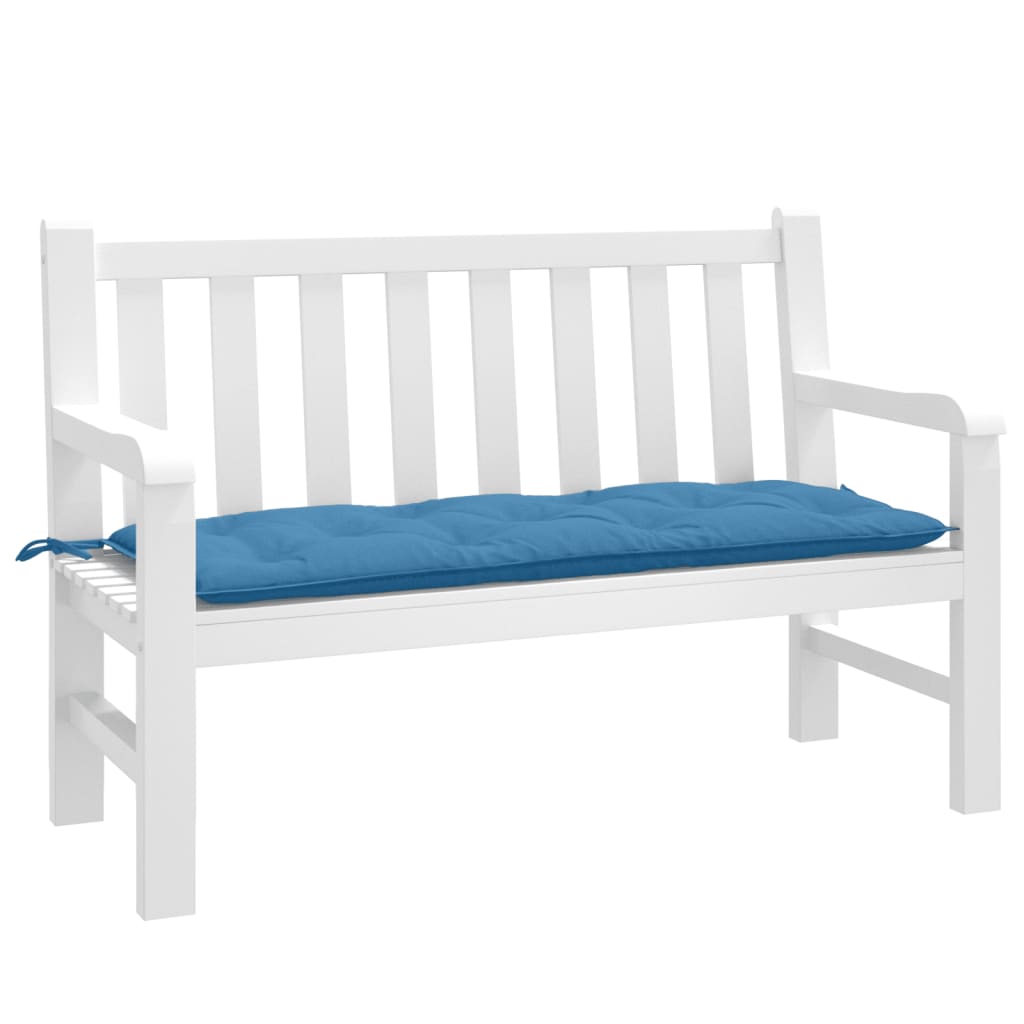 Garden bench cushion mottled blue 120x50x7 cm fabric
