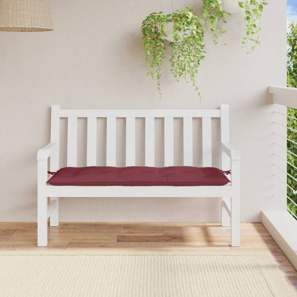 Garden bench cushion mélange wine red 120x50x7 cm fabric