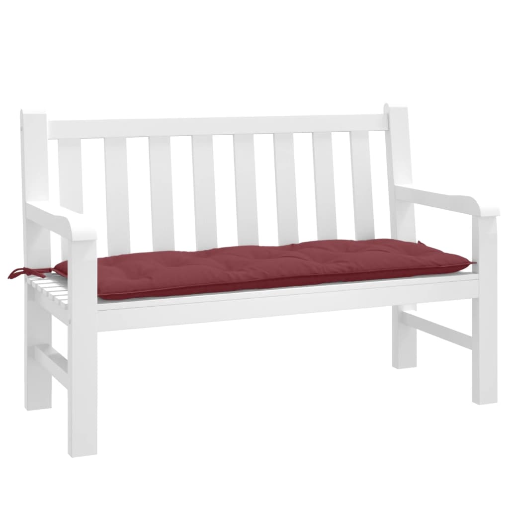 Garden bench cushion mélange wine red 120x50x7 cm fabric