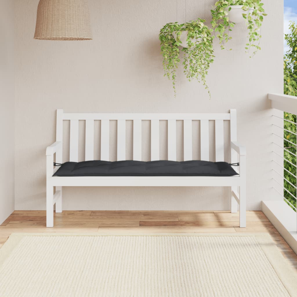 Coussin de banc de jardin, anthracite mélangé, 150x50x7 cm, tissu