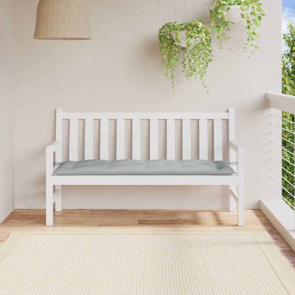 Garden Bench Cushion Mélange Light Grey 150x50x7 cm Fabric
