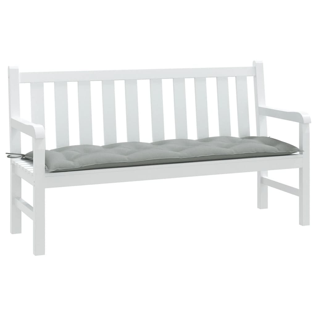 Garden Bench Cushion Mélange Light Grey 150x50x7 cm Fabric