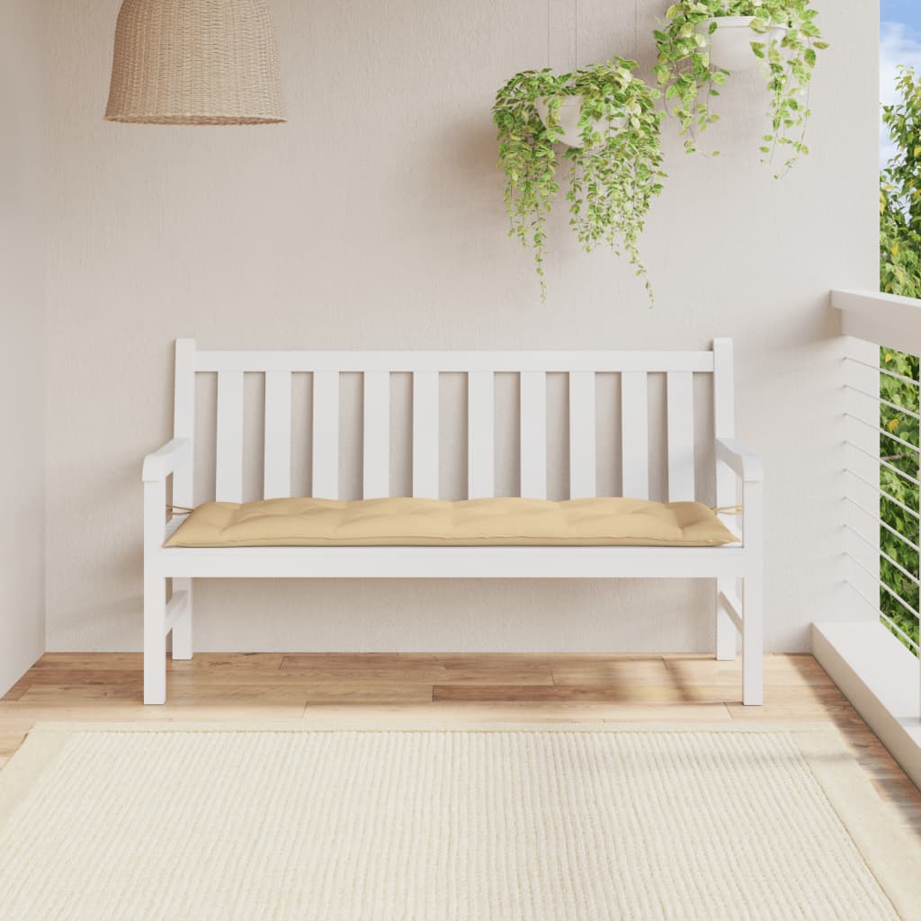Coussin de banc de jardin chiné beige 150x50x7 cm Tissu