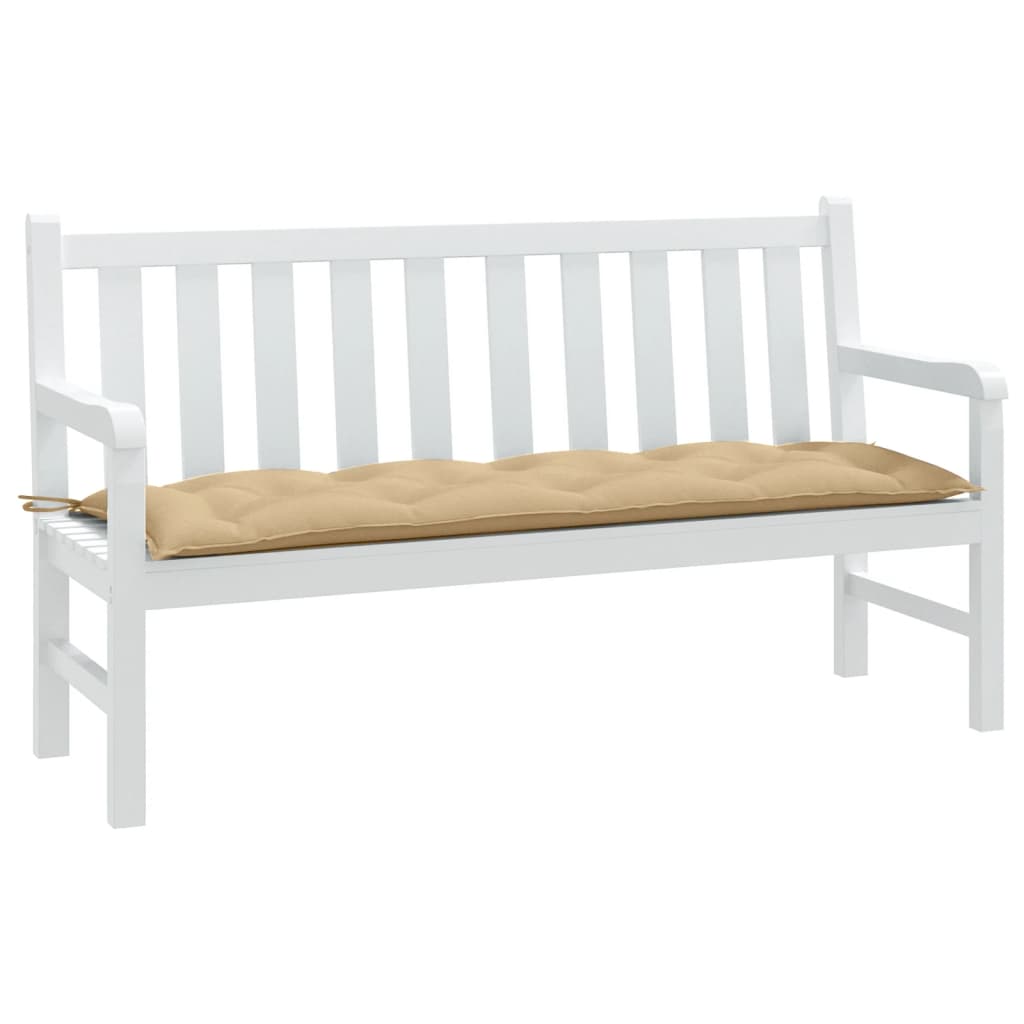 Coussin de banc de jardin chiné beige 150x50x7 cm Tissu