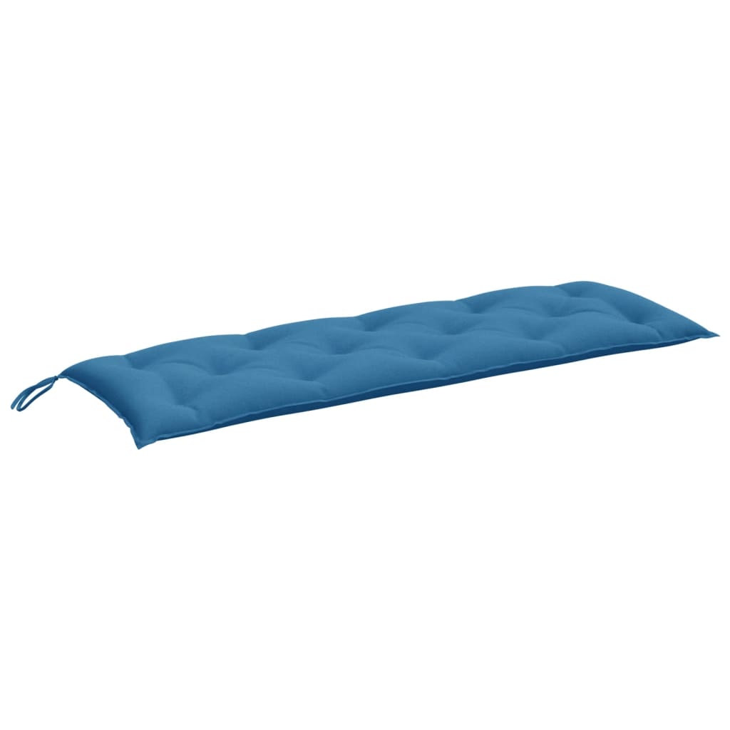 Coussin de banc de jardin bleu chiné 150x50x7 cm Tissu
