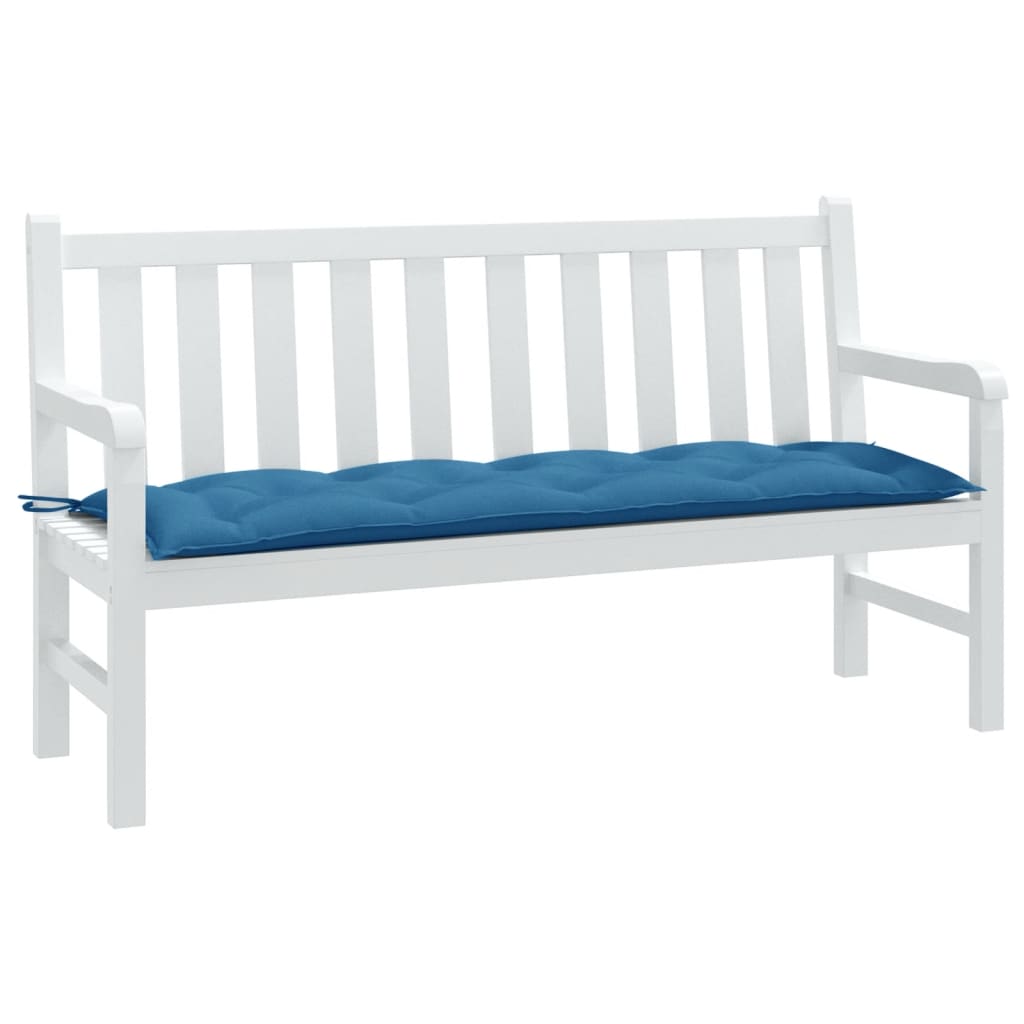 Coussin de banc de jardin bleu chiné 150x50x7 cm Tissu