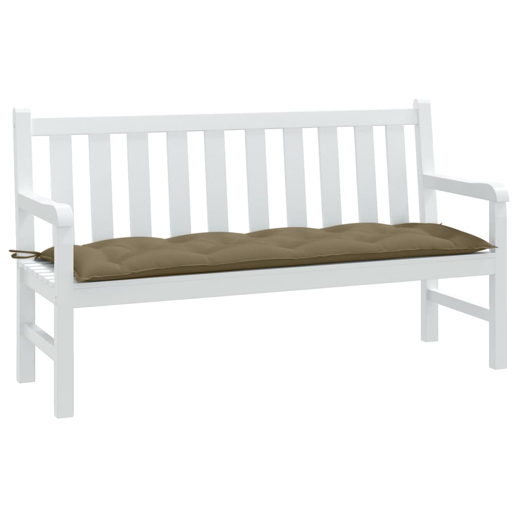 Coussin de banc de jardin mélange taupe 150x50x7 cm tissu
