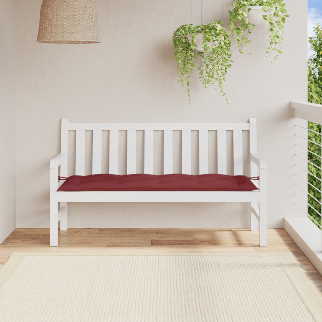 Coussin de banc de jardin chiné lie de vin 150x50x7 cm Tissu