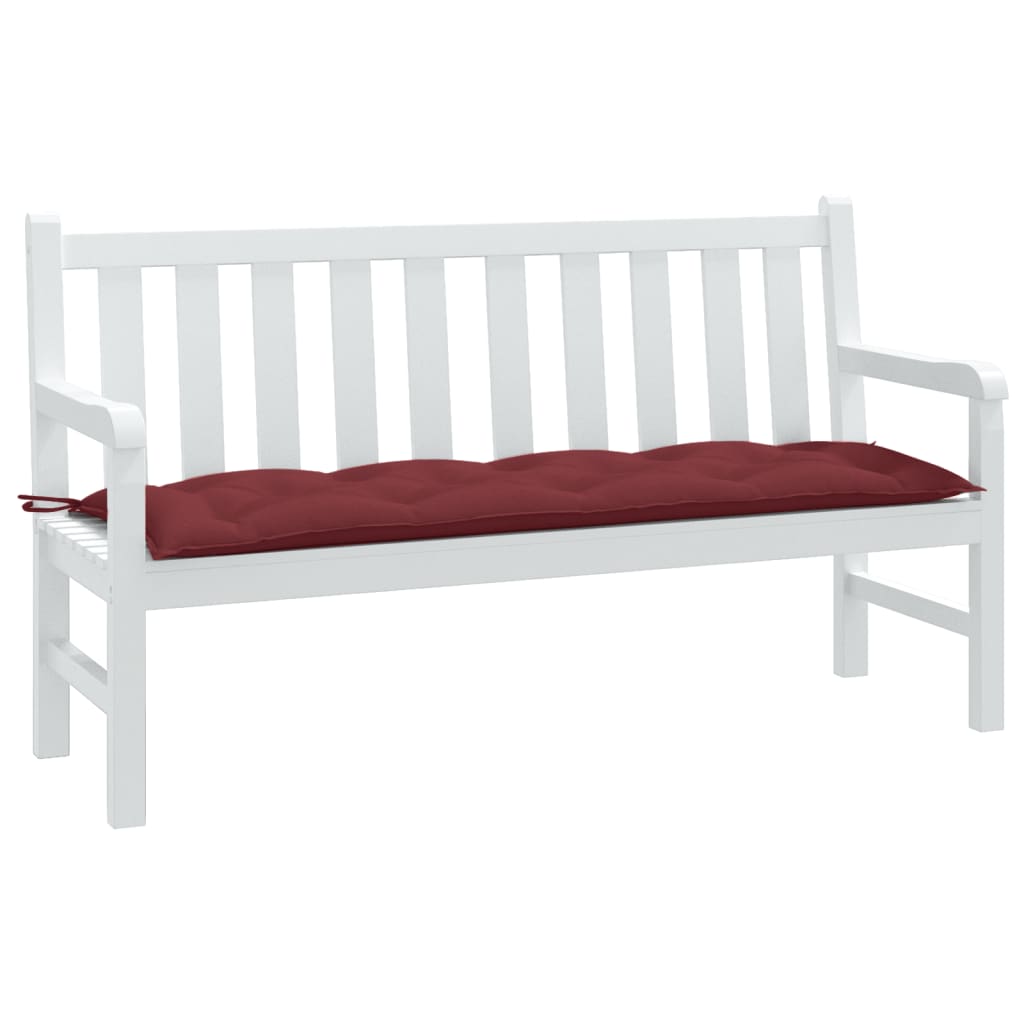 Coussin de banc de jardin chiné lie de vin 150x50x7 cm Tissu