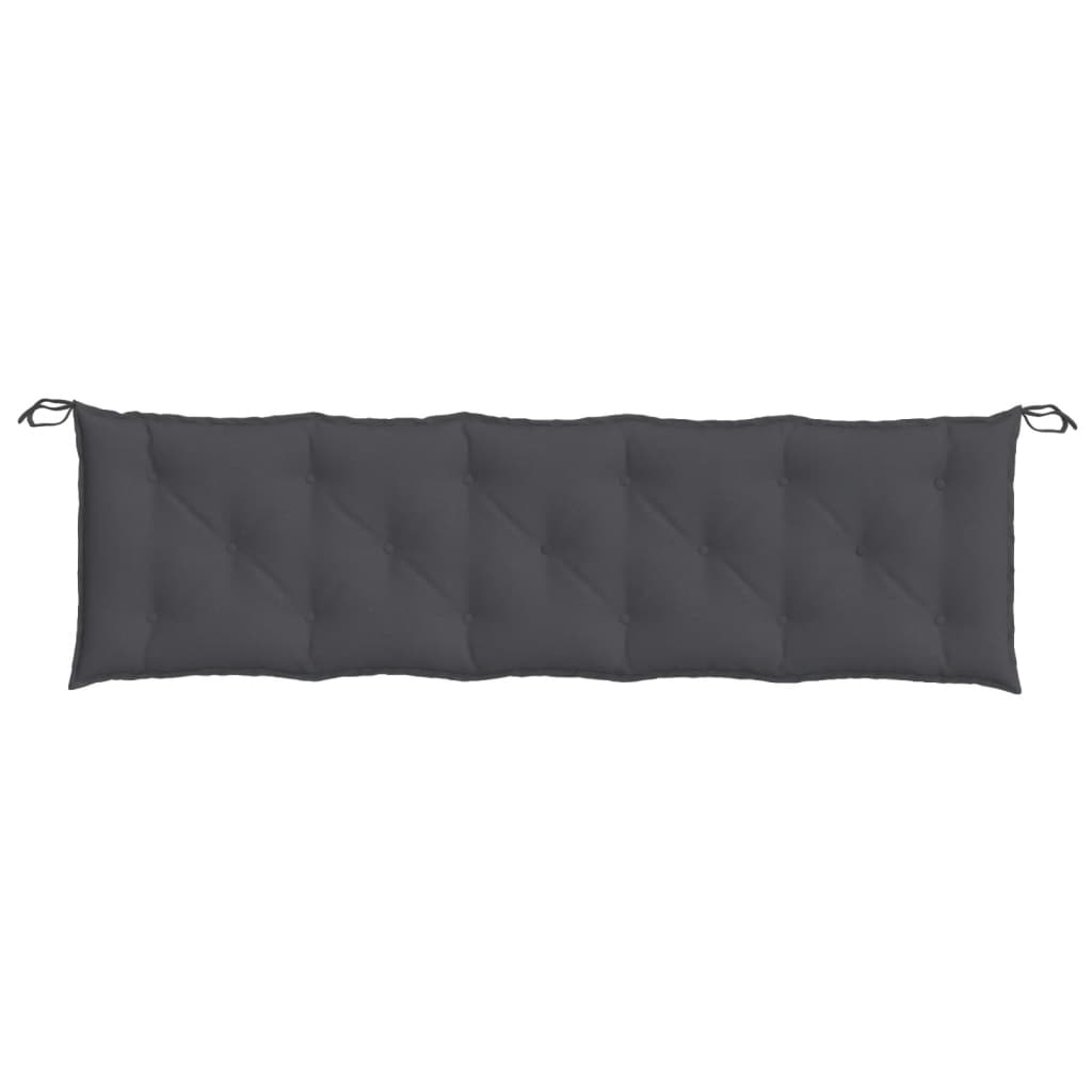 Coussin de banc de jardin aspect chiné anthracite 180x50x7 cm Tissu
