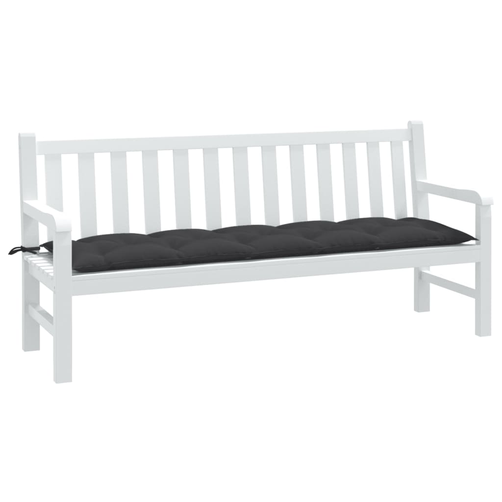 Coussin de banc de jardin aspect chiné anthracite 180x50x7 cm Tissu