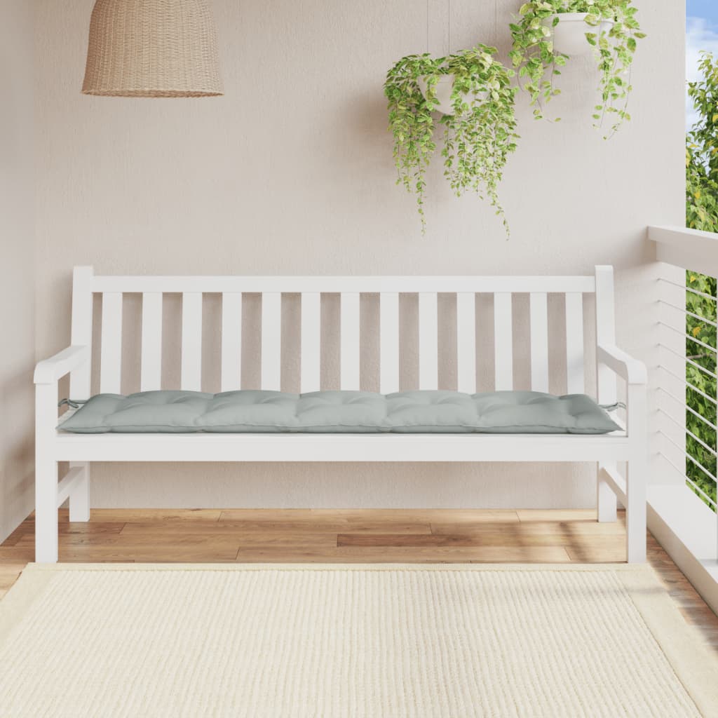 Garden Bench Cushion Melange Light Grey 180x50x7 cm Fabric