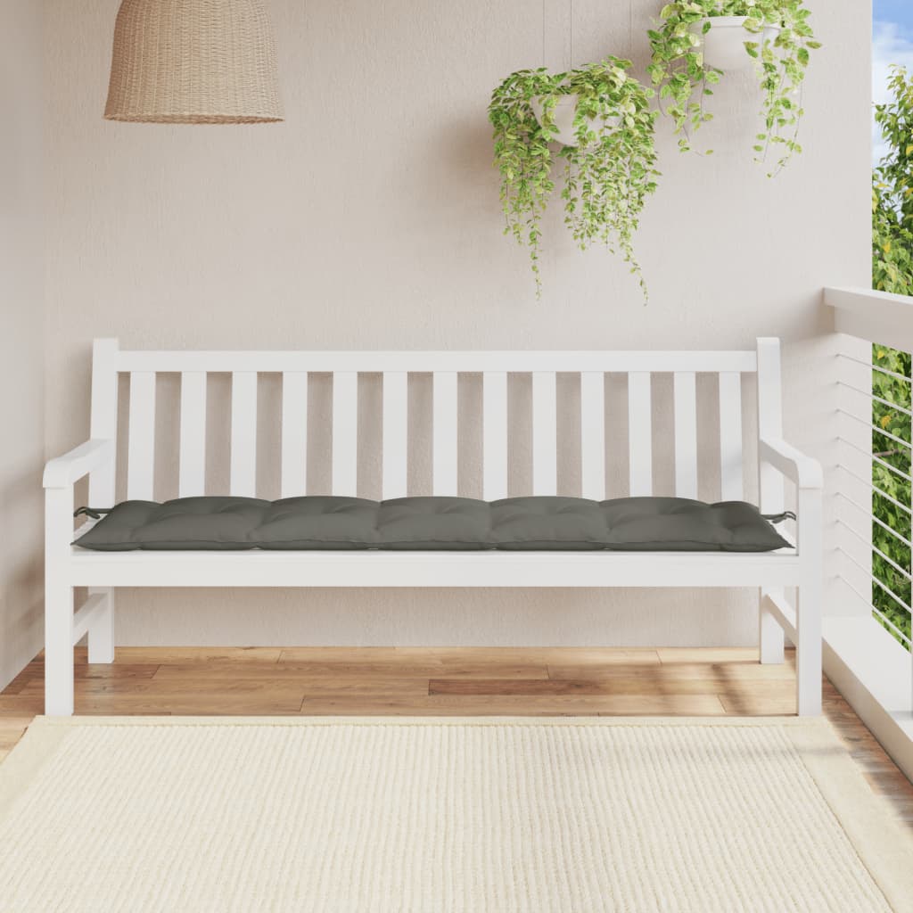 Coussin pour banc de jardin mélangé gris foncé 180x50x7 cm Tissu