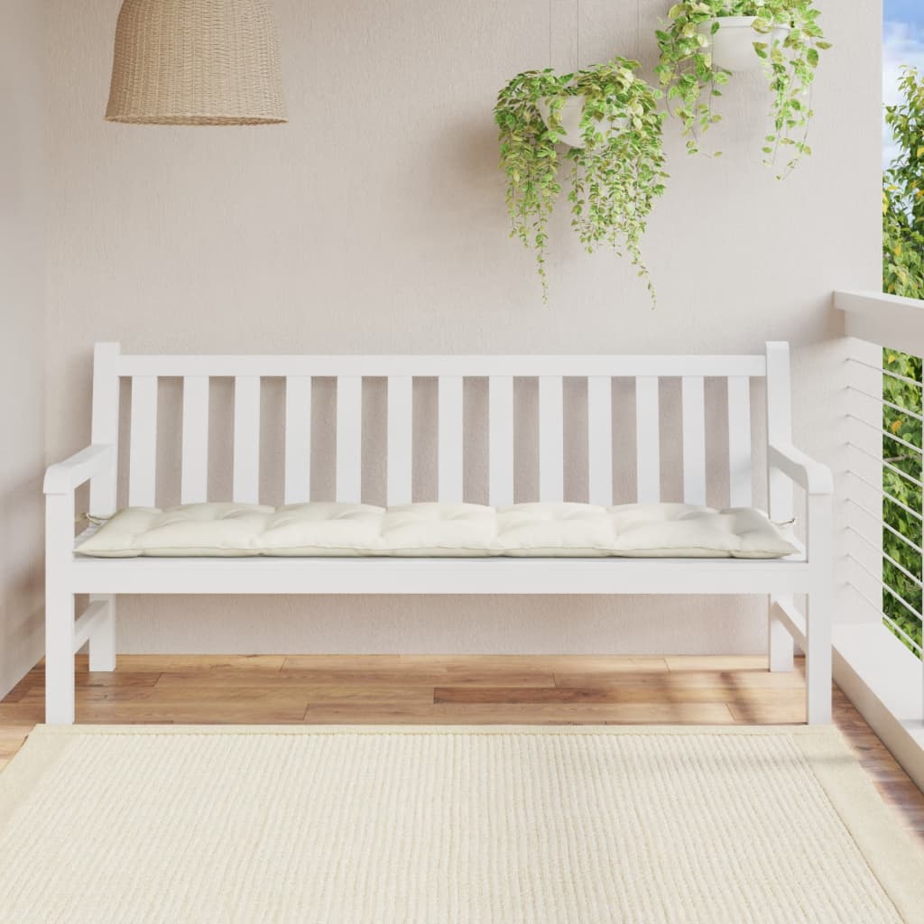 Coussin de banc de jardin Crème Mélange 180x50x7 cm Tissu