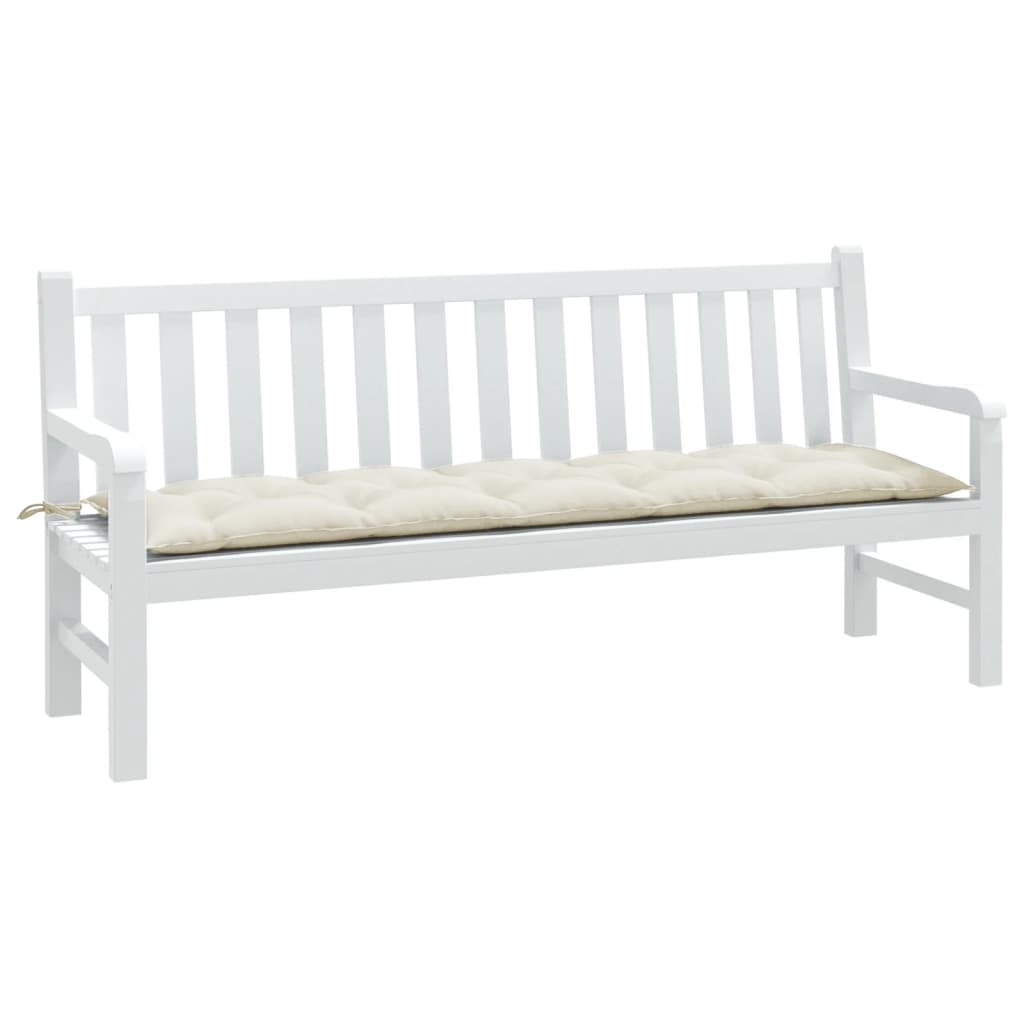Coussin de banc de jardin Crème Mélange 180x50x7 cm Tissu