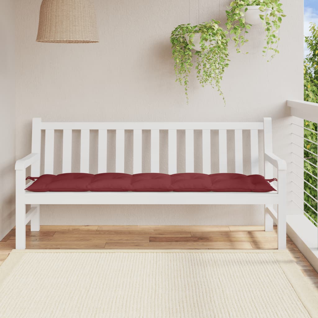Garden Bench Cushion Melange Wine Red 180x50x7 cm Fabric