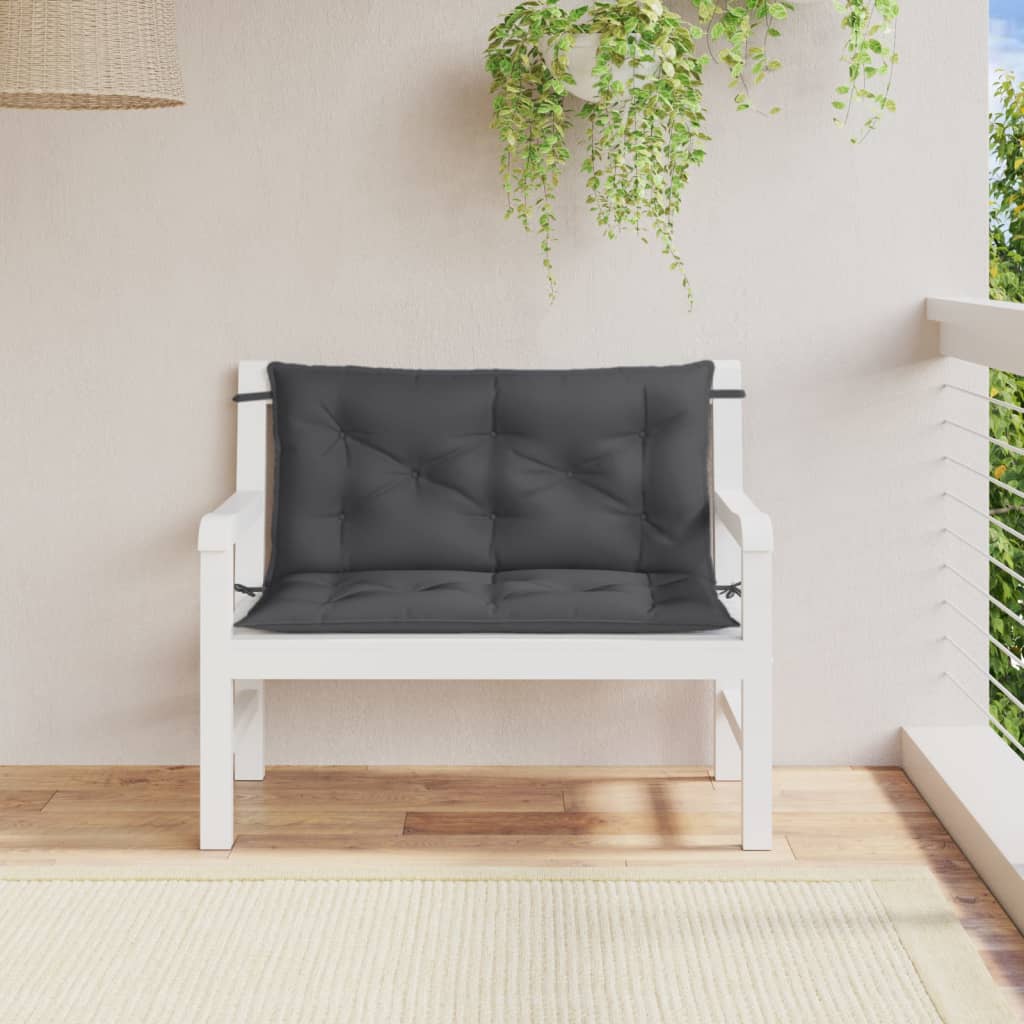 Garden Bench Cushions 2 pcs. Mélange Anthracite 100x50x7 cm Fabric