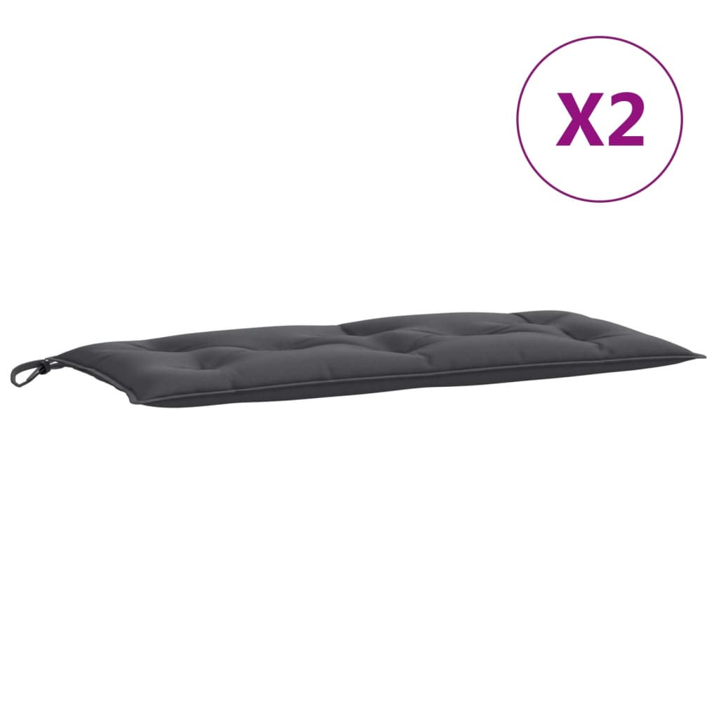 Garden Bench Cushions 2 pcs. Mélange Anthracite 100x50x7 cm Fabric