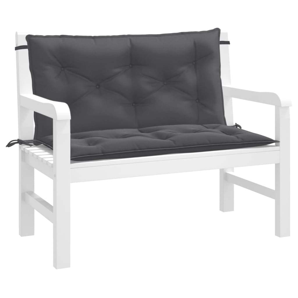Garden Bench Cushions 2 pcs. Mélange Anthracite 100x50x7 cm Fabric
