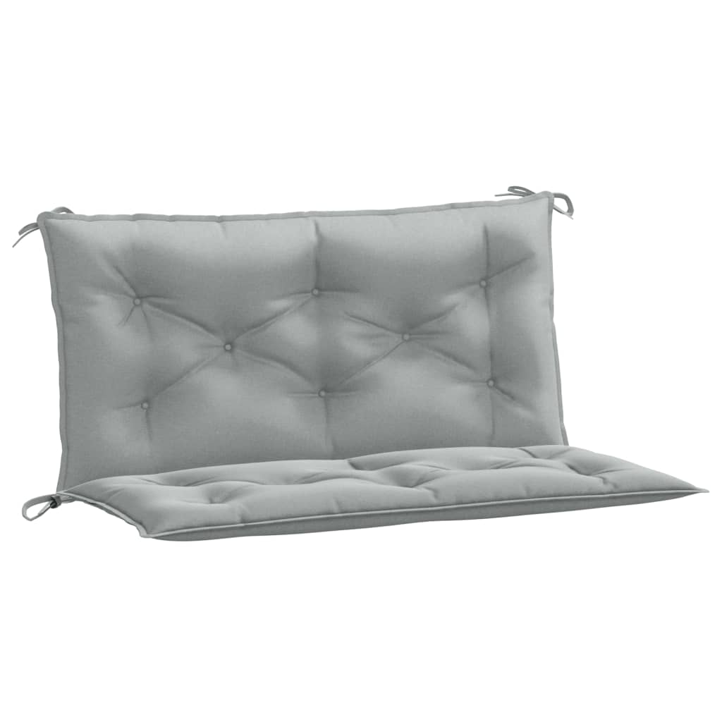 Coussins de banc de jardin 2 pcs. chiné gris clair 100x50x7 cm tissu