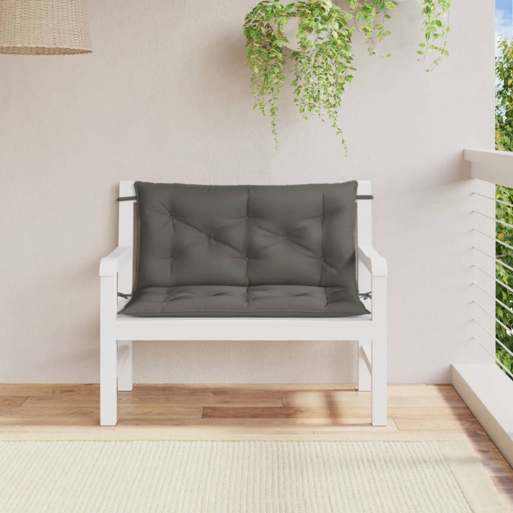 Garden bench cushions 2 pcs. Melange Dark Grey 100x50x7 cm Fabric