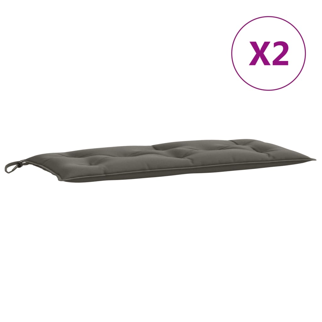Garden bench cushions 2 pcs. Melange Dark Grey 100x50x7 cm Fabric