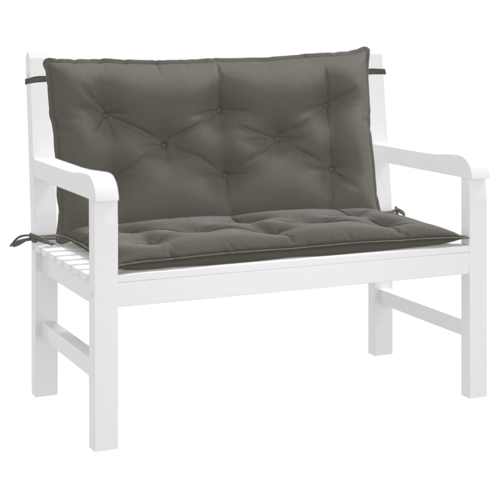 Garden bench cushions 2 pcs. Melange Dark Grey 100x50x7 cm Fabric