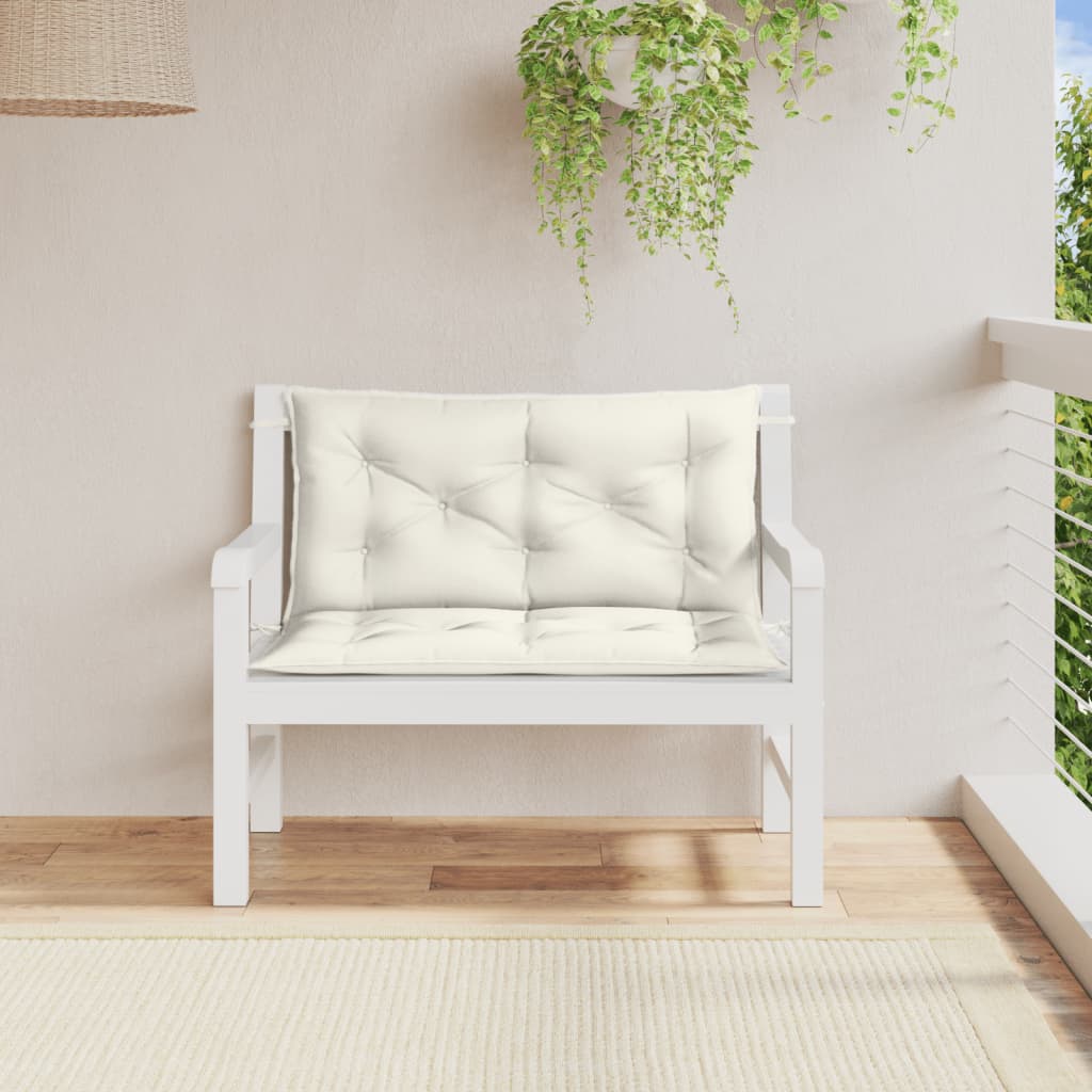 Garden Bench Cushions 2 pcs. Mélange Cream 100x50x7 cm Fabric