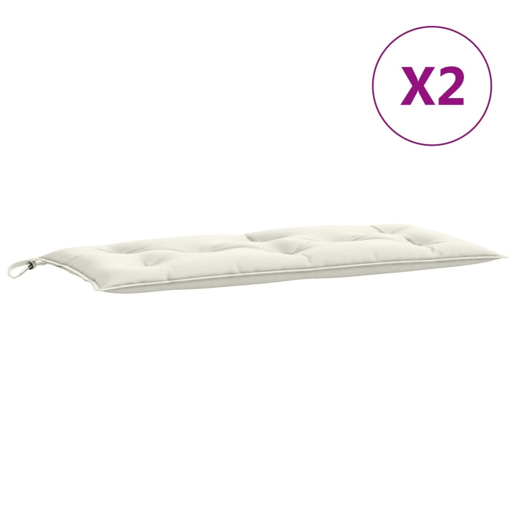 Garden Bench Cushions 2 pcs. Mélange Cream 100x50x7 cm Fabric