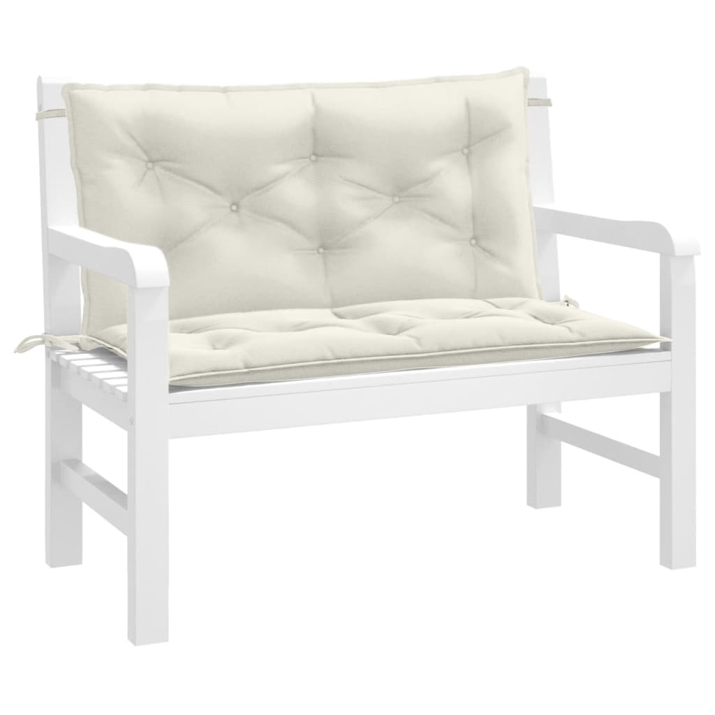 Garden Bench Cushions 2 pcs. Mélange Cream 100x50x7 cm Fabric