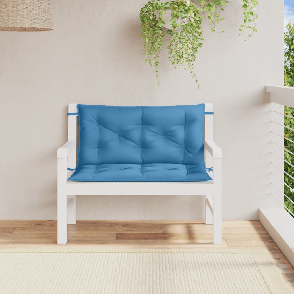 Garden Bench Cushions 2 pcs. Mélange Blue 100x50x7 cm Fabric
