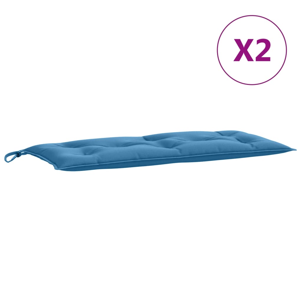 Garden Bench Cushions 2 pcs. Mélange Blue 100x50x7 cm Fabric