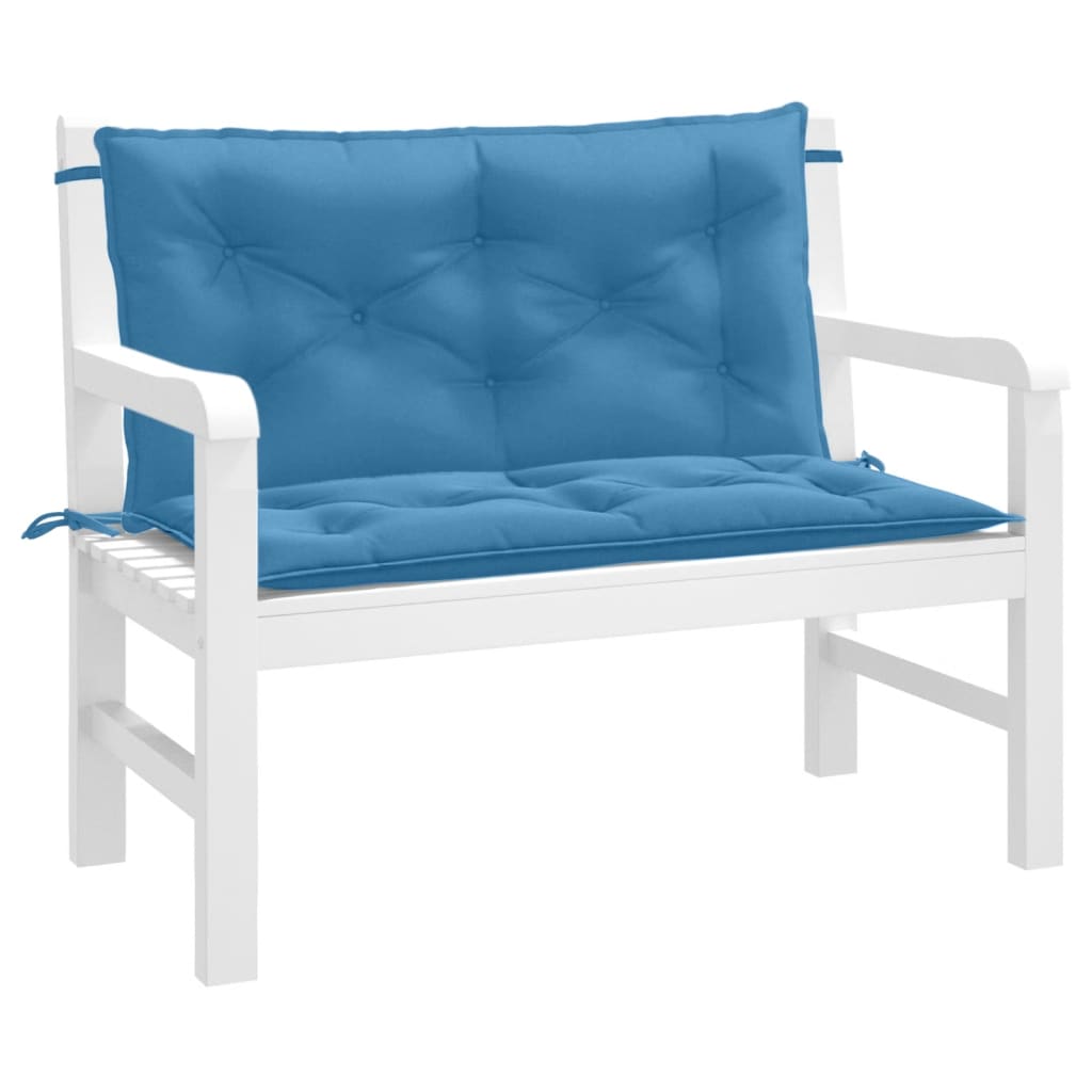 Garden Bench Cushions 2 pcs. Mélange Blue 100x50x7 cm Fabric