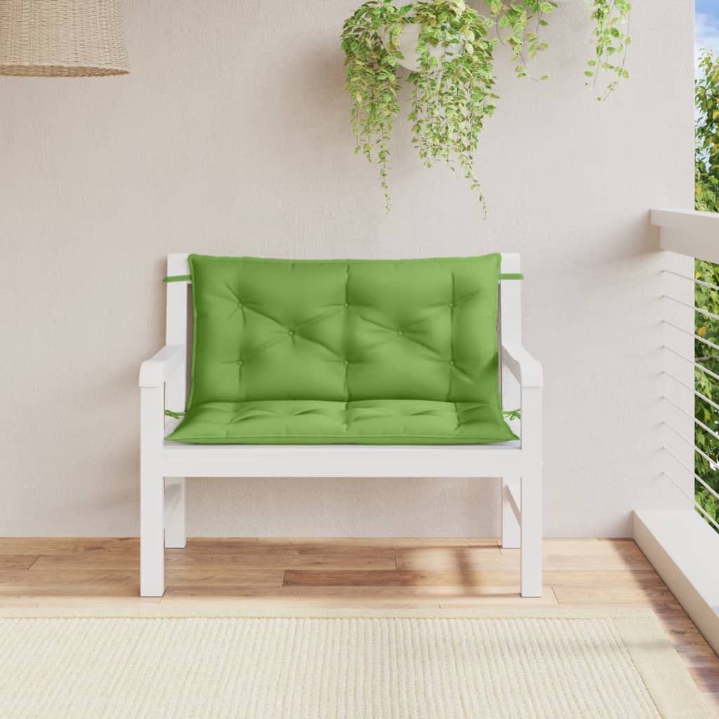 Garden Bench Cushions 2 pcs. Mélange Green 100x50x7 cm Fabric