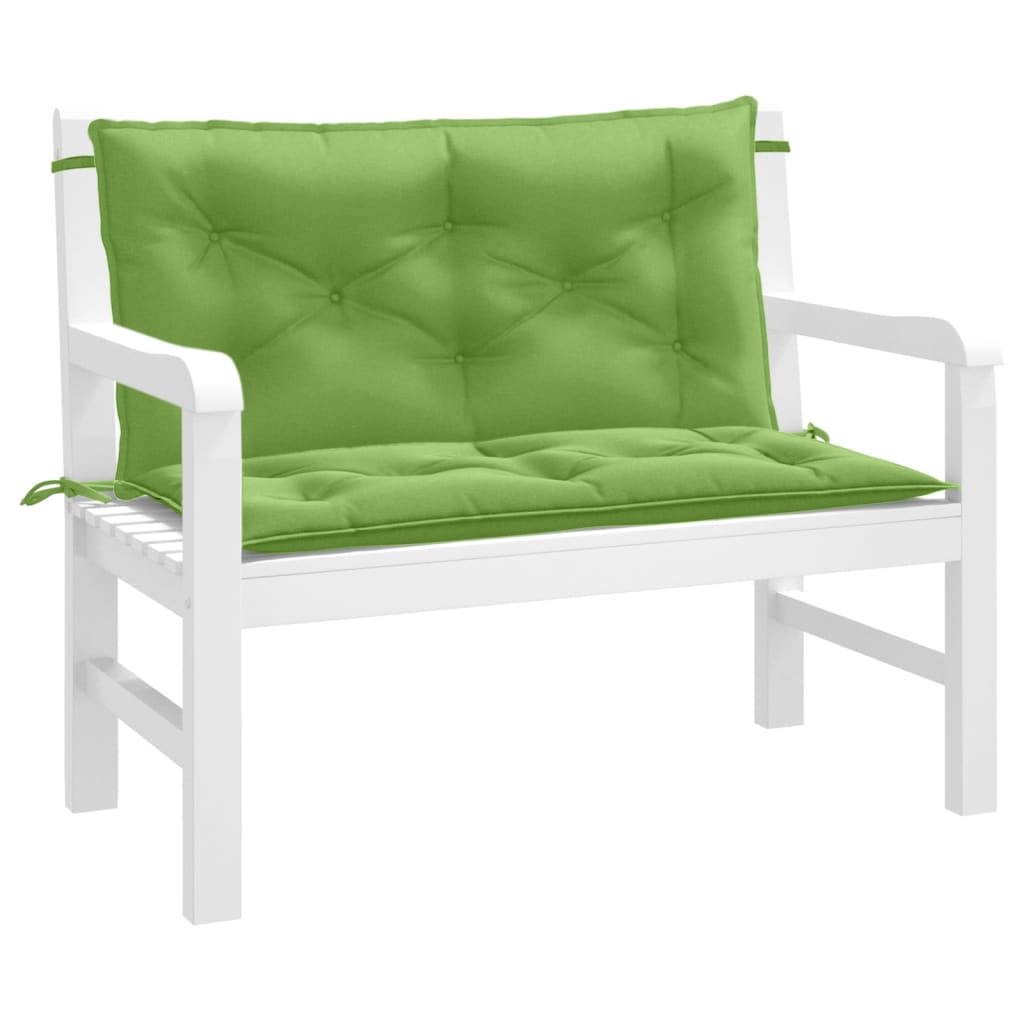 Garden Bench Cushions 2 pcs. Mélange Green 100x50x7 cm Fabric