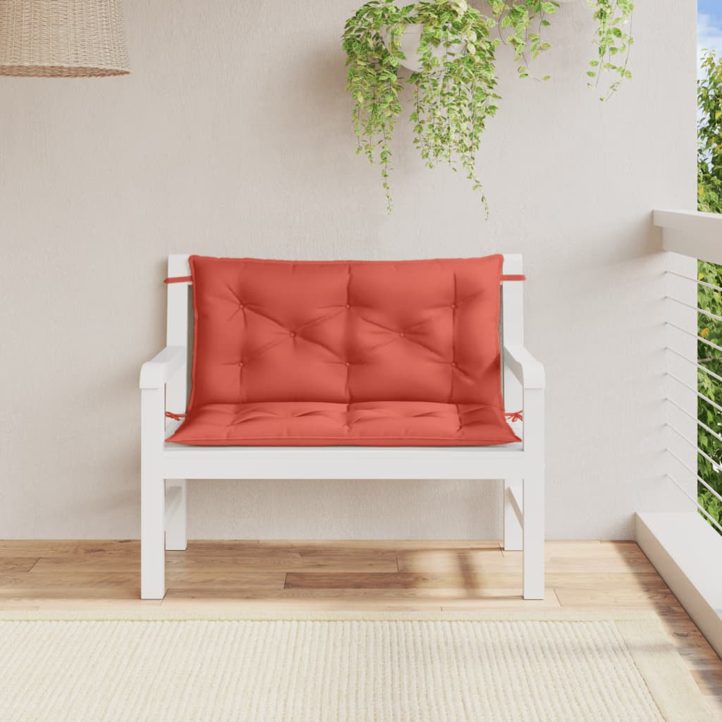 Coussins pour banc de jardin 2 pcs Mélange Rouge 100x50x7 cm Tissu
