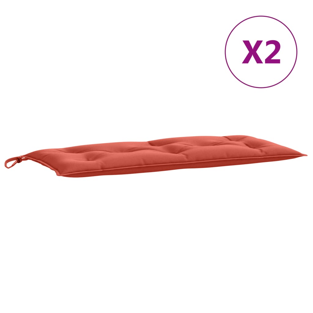 Coussins pour banc de jardin 2 pcs Mélange Rouge 100x50x7 cm Tissu