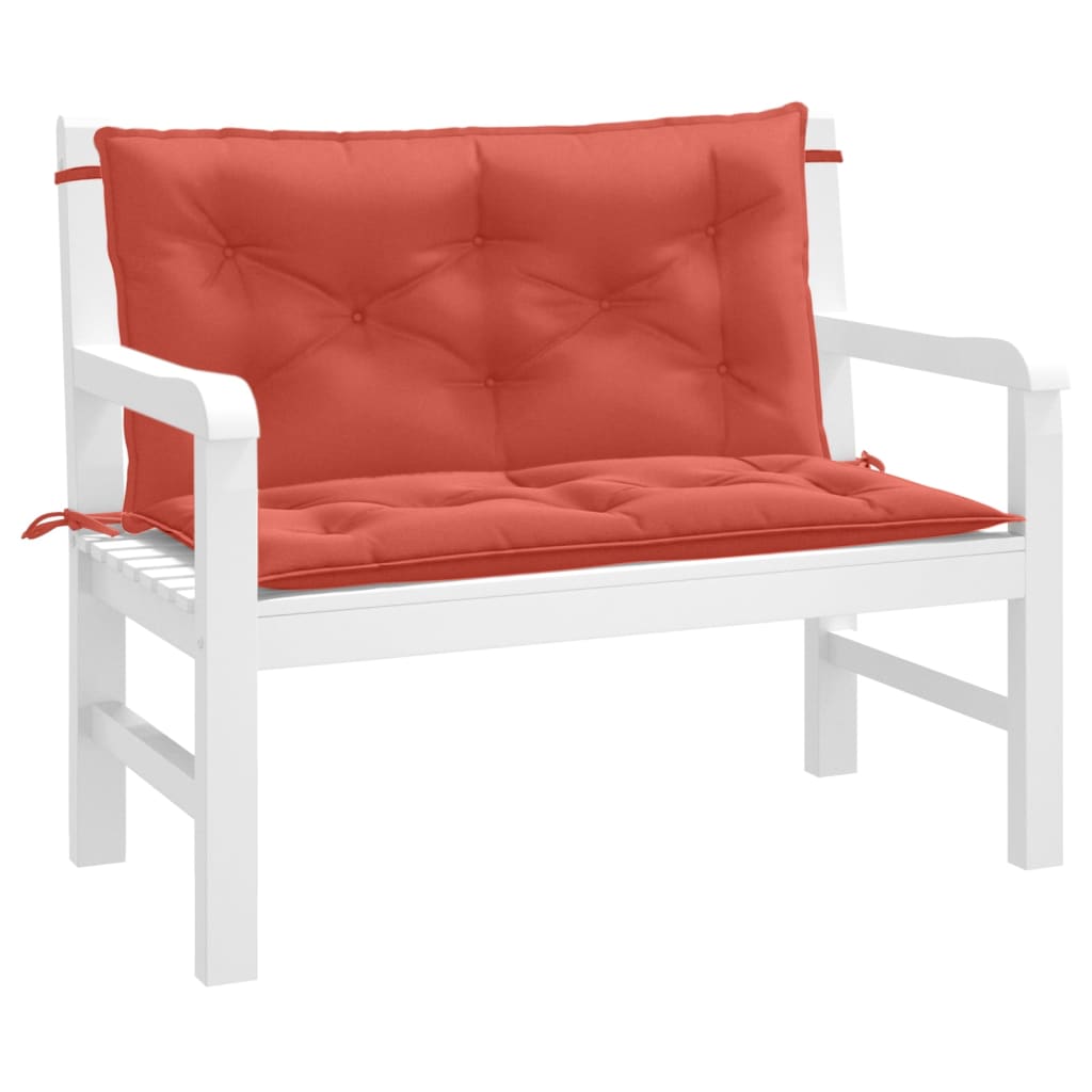 Coussins pour banc de jardin 2 pcs Mélange Rouge 100x50x7 cm Tissu