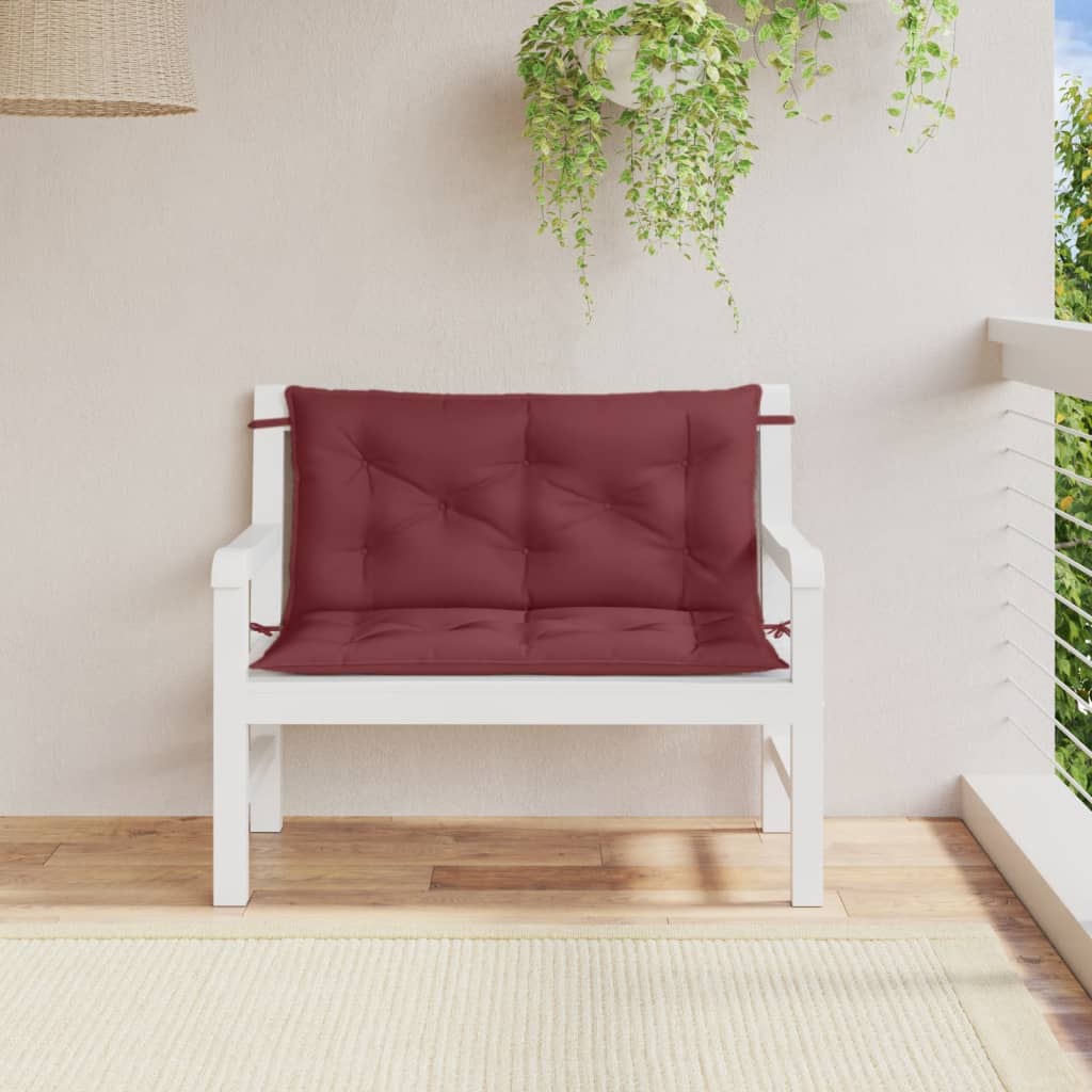 Garden Bench Cushions 2 pcs. Melange Wine Red 100x50x7 cm Fabric