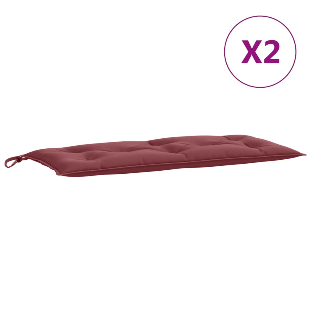 Garden Bench Cushions 2 pcs. Melange Wine Red 100x50x7 cm Fabric