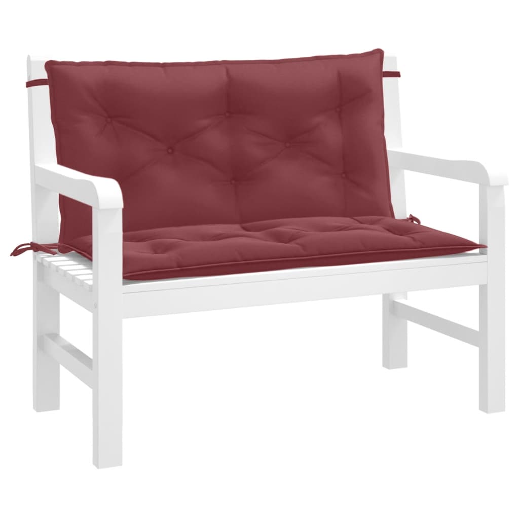 Garden Bench Cushions 2 pcs. Melange Wine Red 100x50x7 cm Fabric