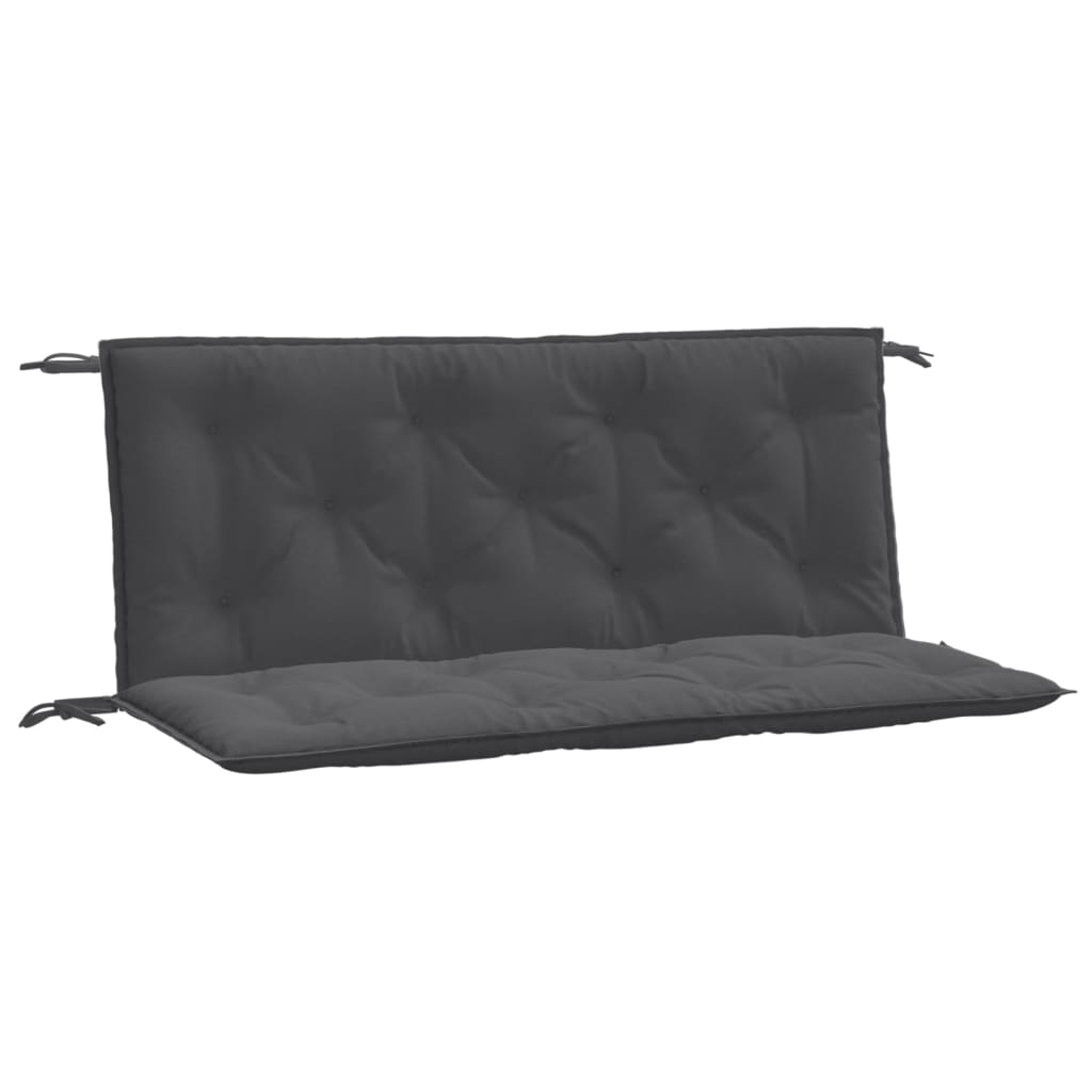 Coussins pour banc de jardin 2 pcs Mélange anthracite 120x50x7 cm Tissu