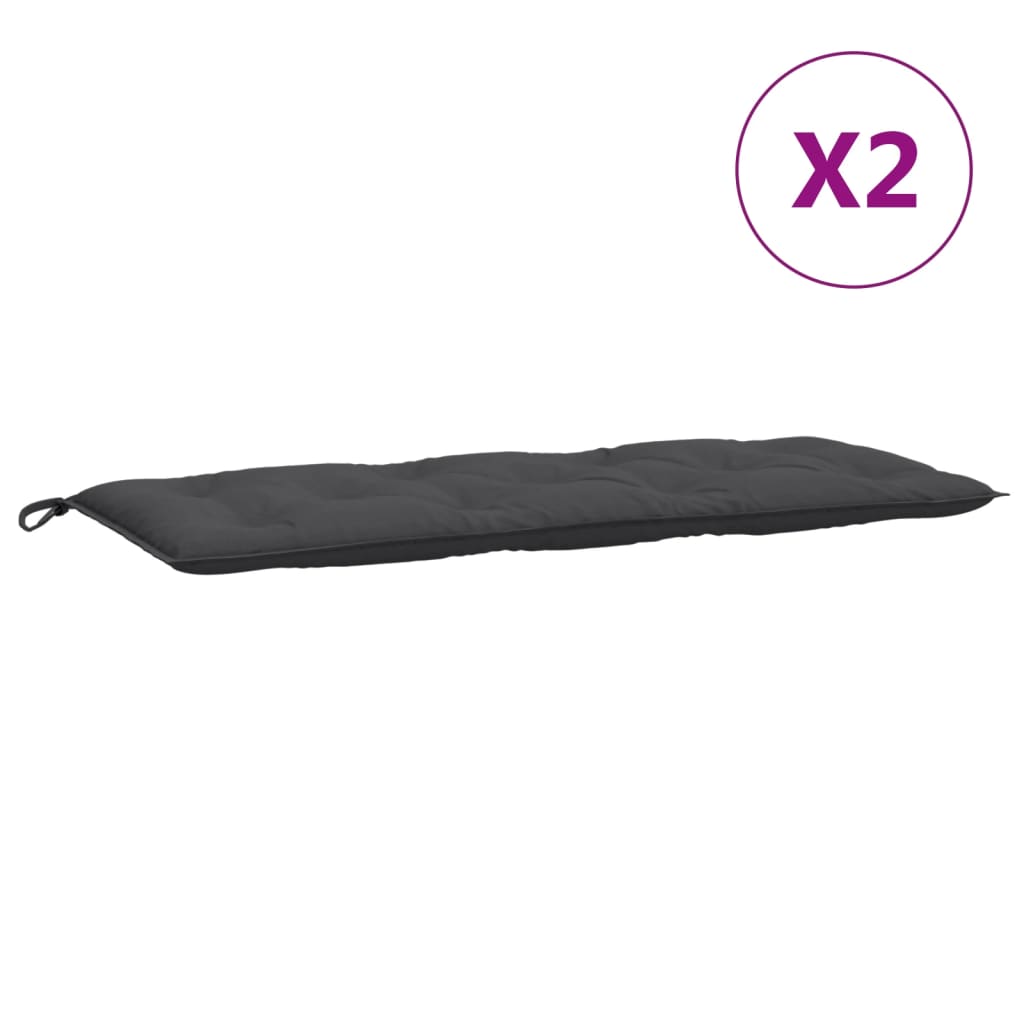 Coussins pour banc de jardin 2 pcs Mélange anthracite 120x50x7 cm Tissu