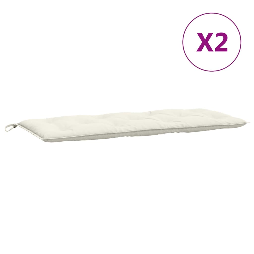 Garden Bench Cushions, 2 pcs, Mélange Cream, 120x50x7 cm Fabric